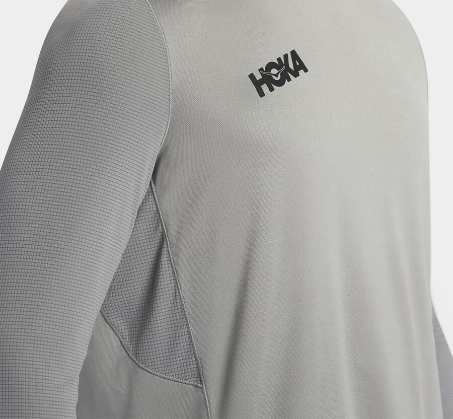 Haut Hoka One One Performance Longue Sleeve Homme - Grise - KTS-137542